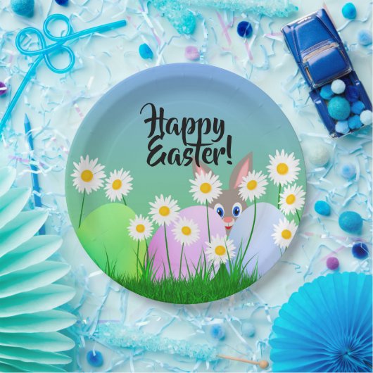 Happy Oaster Paper Plate Niedlich Bunny Oaster Egg Pappteller (Party)