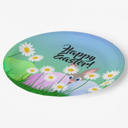Happy Oaster Paper Plate Niedlich Bunny Oaster Egg Pappteller (Schrägansicht)