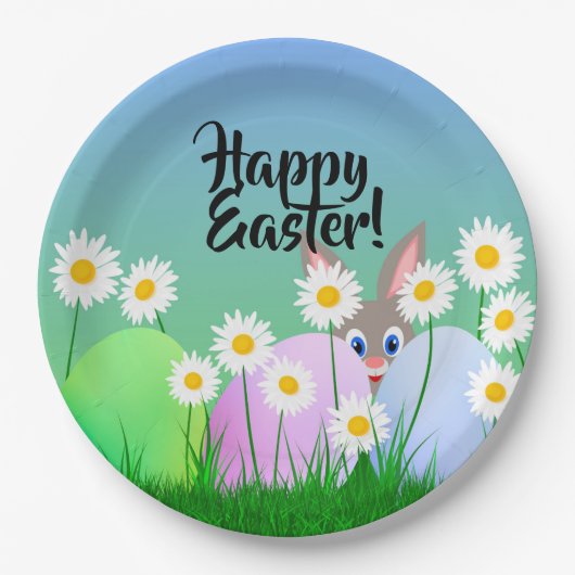 Happy Oaster Paper Plate Niedlich Bunny Oaster Egg Pappteller (Vorderseite)