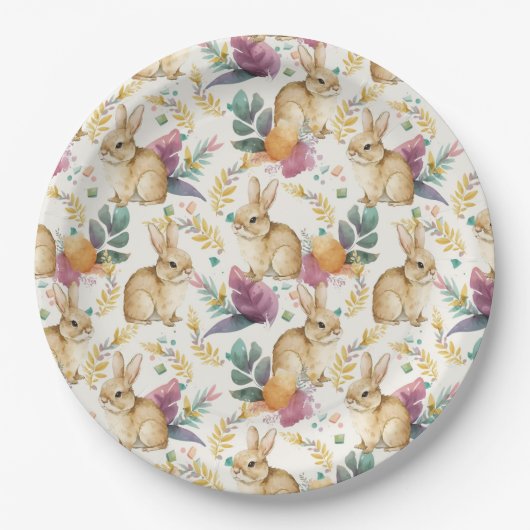 Happy Oaster Party Bunnies Galore Pappteller (Vorderseite)