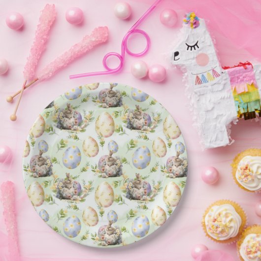 Happy Oaster Party Bunny Celebration Pappteller (Party)