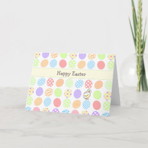 Happy Oaster Pastel Eggs Chick Custom Text Feiertagskarte