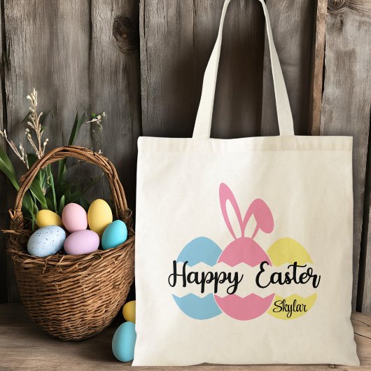 Happy Oaster Pastel Eggs und Bunny Oars Custom Tragetasche