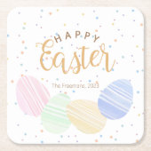 Happy Oaster Pastel Eggs Untersetzer - Custom Squa (Vorderseite)