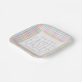 Happy Oaster pastel karierte, anpassbare Feder Pappteller (Gewinkelt)