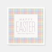 Happy Oaster pastel karierte, anpassbare Feder Serviette (Vorderseite)