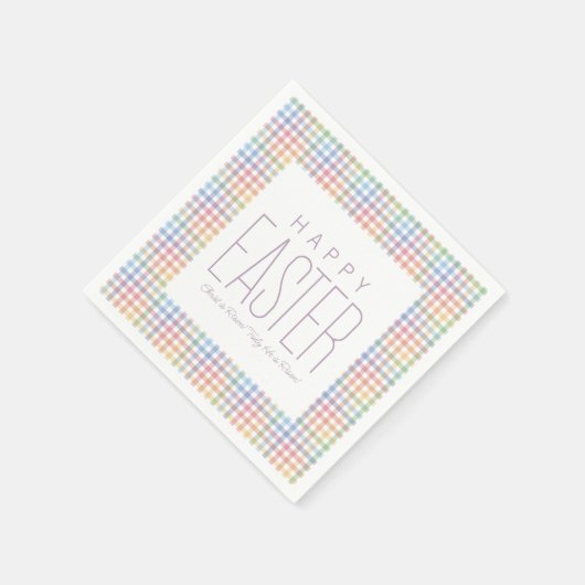 Happy Oaster pastel karierte, anpassbare Feder Serviette (Ecke)