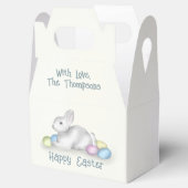 Happy Oaster Pastel Simple Bunny Typografy Geschenkschachtel (Geöffnet)