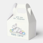 Happy Oaster Pastel Simple Bunny Typografy Geschenkschachtel (Vorderseite)