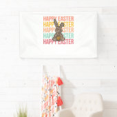Happy Oaster Pastel Spring Leopard Bunny Rabbit Wo Banner (Insitu)