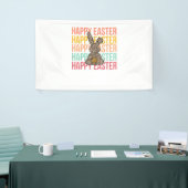 Happy Oaster Pastel Spring Leopard Bunny Rabbit Wo Banner (Messeveranstaltung)