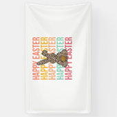 Happy Oaster Pastel Spring Leopard Bunny Rabbit Wo Banner (Vertikal)