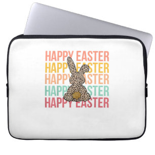 Happy Oaster Pastel Spring Leopard Bunny Rabbit Wo Laptopschutzhülle