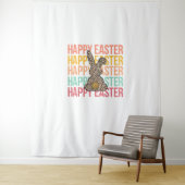 Happy Oaster Pastel Spring Leopard Bunny Rabbit Wo Wandteppich (Beispiel)