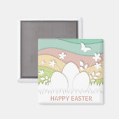 Happy Oaster Pastelleier Magnet (Vorderseite/Rückseite)