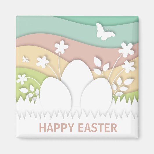 Happy Oaster Pastelleier Magnet (Vorne)