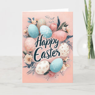 Happy Oaster Pastellrosa Card Feiertagskarte