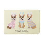 Happy Oaster Pembroke Welsh Corgi Dogs Badematte (Vorderseite)