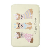 Happy Oaster Pembroke Welsh Corgi Dogs Badematte (Vorderseite Vertikal)