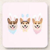 Happy Oaster Pembroke Welsh Corgi Dogs Getränkeuntersetzer (Vorderseite)