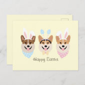 Happy Oaster Pembroke Welsh Corgi Dogs Postkarte (Vorne/Hinten)
