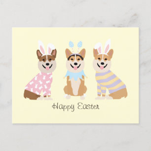 Happy Oaster Pembroke Welsh Corgi Dogs Postkarte