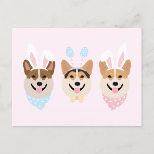 Happy Oaster Pembroke Welsh Corgi Dogs Postkarte