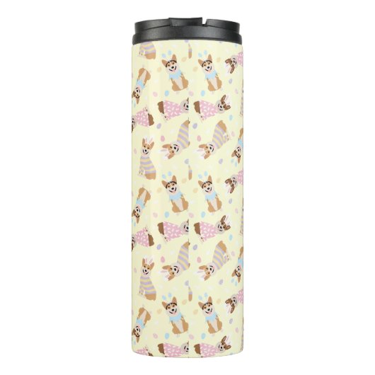 Happy Oaster Pembroke Welsh Corgi Dogs Thermosbecher (Rückseite)