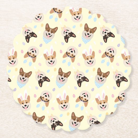 Happy Oaster Pembroke Welsh Corgi Dogs Untersetzer (Vorderseite)