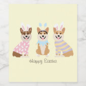 Happy Oaster Pembroke Welsh Corgi Dogs Weinetikett (Einzelnes Label)