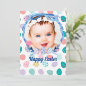 Happy Oaster Personalisiert Baby Foto Feiertagskarte (Stehend Vorderseite)