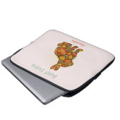 Happy Oaster Personalisiert Gold Pink Brown Laptopschutzhülle (Vorne Knopf)