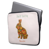 Happy Oaster Personalisiert Gold Pink Brown Laptopschutzhülle (Vorderseite Links)