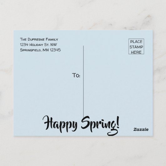 Happy Oaster Personalisiert Zuhause Postkarte (Rückseite)