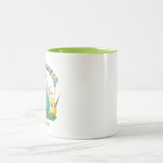 Happy Oaster Personalisiert Zweifarbige Tasse (Mittel)