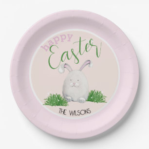 Happy Oaster Pet Bunny Watercolor Illustration Pappteller