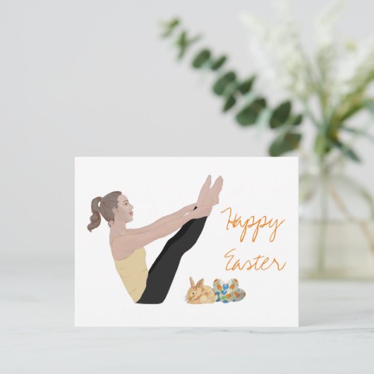 Happy Oaster Pilates Postcard Postkarte (Stehend Vorderseite)