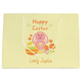 Happy Oaster Pink Bunny Große Geschenktüte (Vorderseite)
