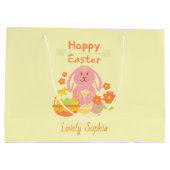 Happy Oaster Pink Bunny Große Geschenktüte (Rückseite)
