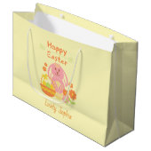 Happy Oaster Pink Bunny Große Geschenktüte (Vorderseite Schrägansicht)