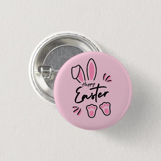 Happy Oaster (pink) Button (Vorne & Hinten)