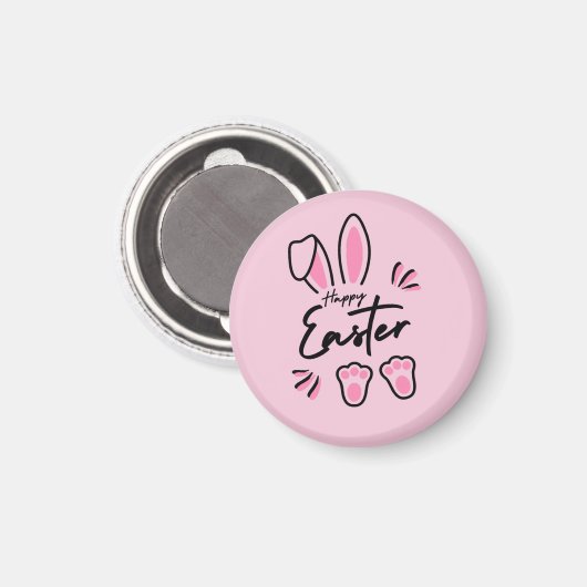 Happy Oaster (pink) Magnet (Vorderseite/Rückseite)