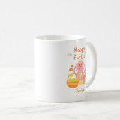Happy Oaster Pink Rabbit und Blume Kaffeetasse (VorderseiteRechts)