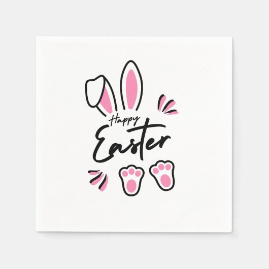 Happy Oaster (pink) Serviette (Vorderseite)