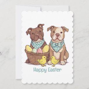 Happy Oaster Pit Bull Hunde Feiertagskarte