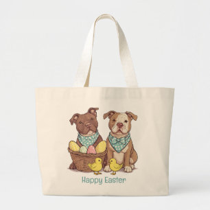 Happy Oaster Pit Bull Hunde Jumbo Stoffbeutel