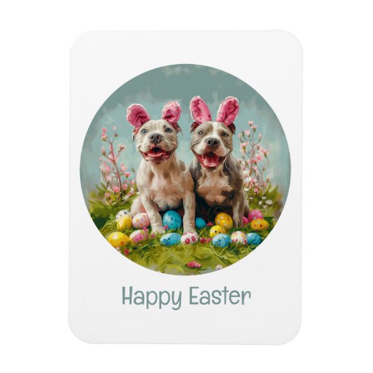 Happy Oaster Pit Bull Hunde Magnet (Vertikal)