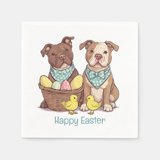 Happy Oaster Pit Bull Hunde Serviette (Vorderseite)