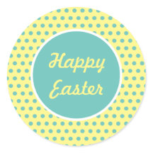 Happy Oaster Polka Dot Round Stickers (Pastel)