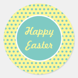 Happy Oaster Polka Dot Round Stickers (Pastel)
